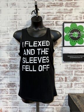 Crazy Dog T-Shirts Black Muscle Tank with White Graphic Text